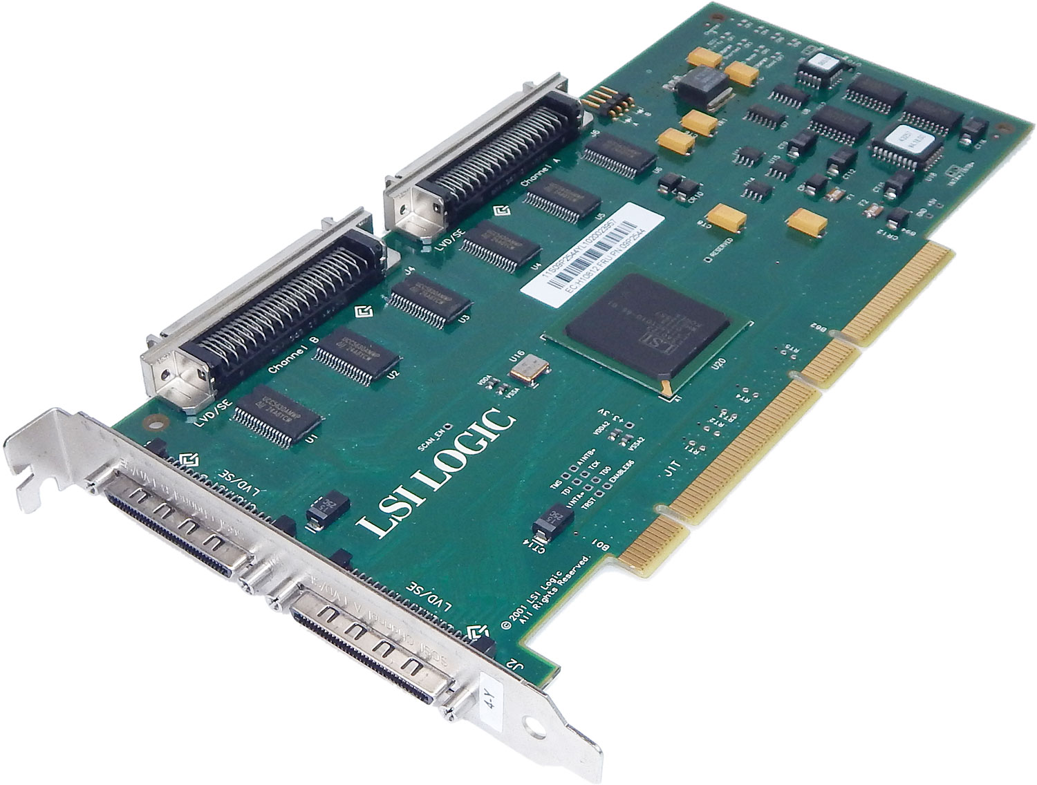 LSi Logic 4-Y Dual Channel U3-SCSI PCI Card LSI22915 Adapter Card 09P2544